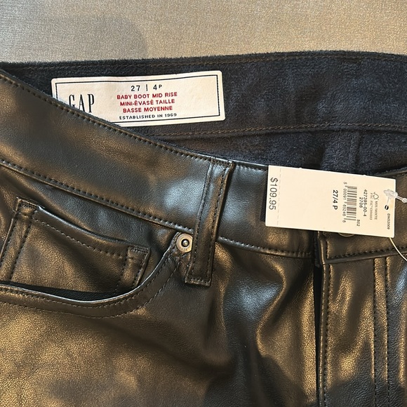 GAP Black Faux Leather Baby Boot Midrise Pant size 4P | 27 - Picture 3 of 6